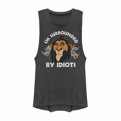 Licensed Character Juniors Lion King Scar Surrounded By Idiots Muscle Shirt Gold Heather -Licensed Character Shop unnamed file 34114