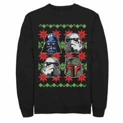 Licensed Character Men's Star Wars Bad Guy Helmets Ugly Christmas Fleece Black -Licensed Character Shop unnamed file 34132