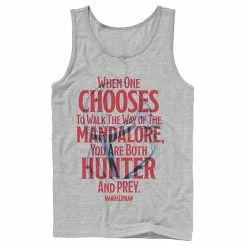 Licensed Character Men's Star Wars The Mandalorian You Are Both Hunter And Prey Tank Athletic Heather -Licensed Character Shop unnamed file 34150