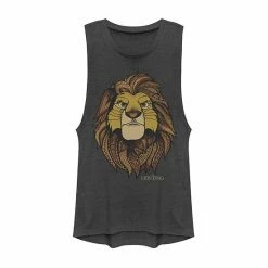 Licensed Character Juniors Lion King Geometric Grown Up Simba Muscle Tank Gold Heather