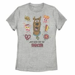 Licensed Character Juniors' Scooby-Doo Just Here For The Snacks Tee Athletic Heather -Licensed Character Shop unnamed file 34163