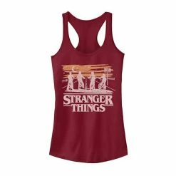 Licensed Character Juniors' Netflix Stranger Things Night Silhouettes Tank Scarlet -Licensed Character Shop unnamed file 34170