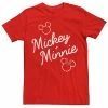 Licensed Character Men's Disney Mickey Plus Minnie Mouse Outline Tee Red -Licensed Character Shop unnamed file 34191