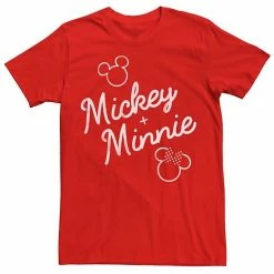 Licensed Character Men's Disney Mickey Plus Minnie Mouse Outline Tee Red -Licensed Character Shop unnamed file 34192