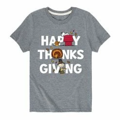 Licensed Character Boys 8-20 Peanuts Happy Thanksgiving Graphic Tee Gray -Licensed Character Shop unnamed file 3427
