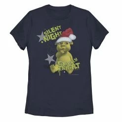Licensed Character Juniors' Shrek Smelly Night Text Portrait Tee Navy -Licensed Character Shop unnamed file 34294