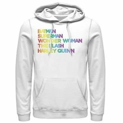 Licensed Character Men's Justice League Member Graidient Rainbow Word Stack Hoodie Black -Licensed Character Shop unnamed file 34306