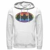 Licensed Character Men's Batman Rainbow Striped Logo Hoodie White -Licensed Character Shop unnamed file 34308