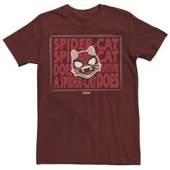Licensed Character Men's Marvel Spider-Cat Song Text Portrait Tee Black