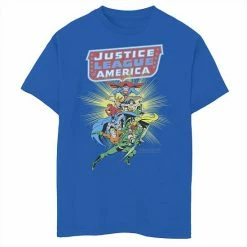 Licensed Character Boys 8-20 Justice League Shining Group Portrait Graphic Tee Black