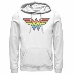 Licensed Character Men's Wonder Woman Rainbow Striped Logo Hoodie Black -Licensed Character Shop unnamed file 34351