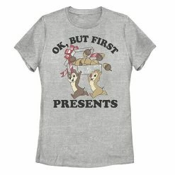 Licensed Character Disney's Christmas Chip & Dale "OK But First Presents" Graphic Tee