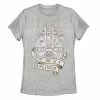 Licensed Character Juniors' Star Wars Millennium Falcon One In A Millennium Tee Athletic Heather -Licensed Character Shop unnamed file 34427