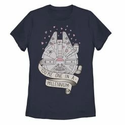 Licensed Character Juniors' Star Wars Millennium Falcon One In A Millennium Tee Athletic Heather -Licensed Character Shop unnamed file 34428