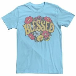 Licensed Character Men's Blessed Floral Wreath Tee Light Blue -Licensed Character Shop unnamed file 34505