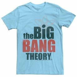Licensed Character Men's The Big Bang Theory Logo Stack Tee Light Blue