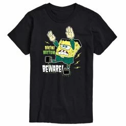 Licensed Character Men's SpongeBob SquarePants Bikini Bottom Beware Tee Royal Blue