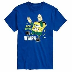 Licensed Character Men's SpongeBob SquarePants Bikini Bottom Beware Tee Royal Blue -Licensed Character Shop unnamed file 34541