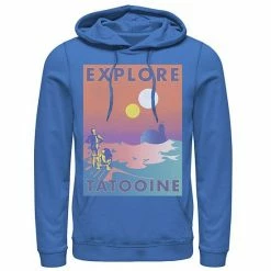 Licensed Character Men's Star Wars Explore Tatooine Faded Retro C-3PO & R2-D2 Poster Hoodie Royal -Licensed Character Shop unnamed file 34575