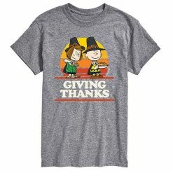 Licensed Character Men's Peanuts Giving Thanks Tee Gray
