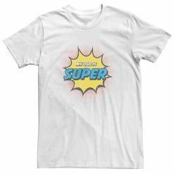 Licensed Character Big & Tall Father's Day "My Dad Is Super" Distressed Logo Tee White -Licensed Character Shop unnamed file 34584