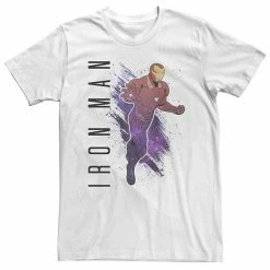 Licensed Character Big & Tall Marvel Avengers Endgame Iron Man Galaxy Painted Tee White