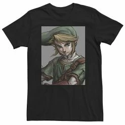 Licensed Character Men's Legend Of Zelda Link Twilight Face Portrait Tee Black