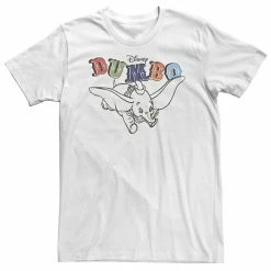 Licensed Character Big & Tall Disney Dumbo Retro Flying Circus Title Tee White