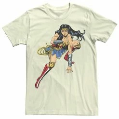 Licensed Character Men's DC Fandome Wonder Woman Action Shot Tee Silver