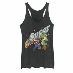 Licensed Character Juniors' Nintendo Super Mario Yoshi Rainbow 3D Star Graphic Tank Envy -Licensed Character Shop unnamed file 34710