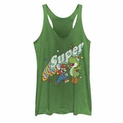 Licensed Character Juniors' Nintendo Super Mario Yoshi Rainbow 3D Star Graphic Tank Envy -Licensed Character Shop unnamed file 34711