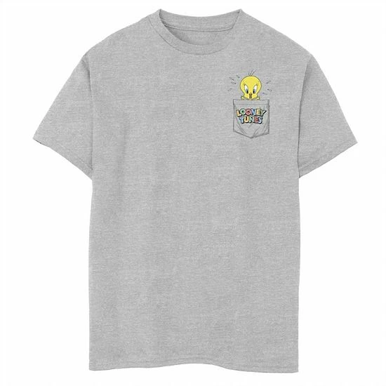 Licensed Character Boys 8-20 Looney Tunes Tweety Bird Faux Pocket Graphic Tee Red 4 Licensed Character Boys 8-20 Looney Tunes Tweety Bird Faux Pocket Graphic Tee Red - Image 2