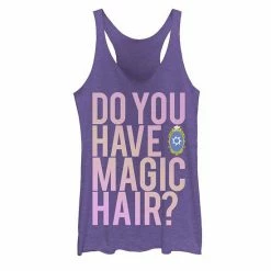Licensed Character Juniors' Disney Princess Magic Hair Graphic Tank Purple Heather -Licensed Character Shop unnamed file 34734