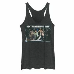 Licensed Character Juniors' Star Wars Han Don't Make Me Pull Over Tank Top Black Heather