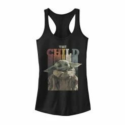 Licensed Character Juniors' Star Wars The Mandalorian The Child Colorful Letters Tank Black -Licensed Character Shop unnamed file 34818