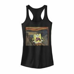 Licensed Character Juniors' SpongeBob SquarePants Scream Painting Tank Black Heather -Licensed Character Shop unnamed file 34857