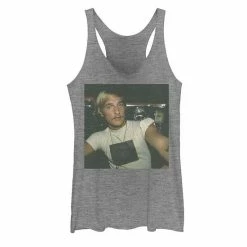 Licensed Character Juniors' Dazed And Confused Classic Selfie Graphic Tank Gray Heather