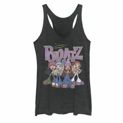 Licensed Character Juniors' Bratz Original Four Group Shot Logo Tank Top Pink Heather