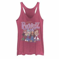 Licensed Character Juniors' Bratz Original Four Group Shot Logo Tank Top Pink Heather -Licensed Character Shop unnamed file 34884
