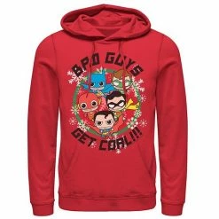 Licensed Character Men's DC Comics Justice League Bad Guys Get Coal Christmas Hoodie Royal