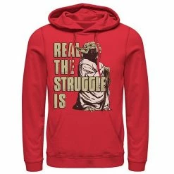 Licensed Character Men's Star Wars Yoda Real The Struggle Is Hoodie Red -Licensed Character Shop unnamed file 34912