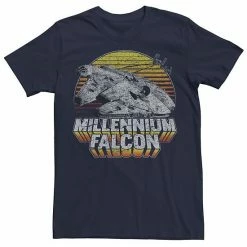 Licensed Character Men's Star Wars Millennium Falcon Retro Halftone Tee Cardinal