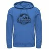 Licensed Character Men's Jurassic Park All White Spray Paint Stencil Movie Logo Graphic Pullover Hoodie Royal