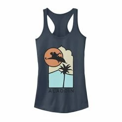 Licensed Character Juniors' Disney's Aladdin Carpet Ride Retro Style Poster Tank Top Indigo -Licensed Character Shop unnamed file 34945