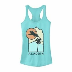 Licensed Character Juniors' Disney's Aladdin Carpet Ride Retro Style Poster Tank Top Indigo -Licensed Character Shop unnamed file 34946