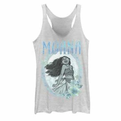 Licensed Character Juniors' Disney Moana Wreath Poster Tank Charcoal -Licensed Character Shop unnamed file 34967