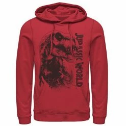 Licensed Character Men's Jurassic World T-Rex Close-Up Portrait Graphic Pullover Hoodie Red -Licensed Character Shop unnamed file 34970