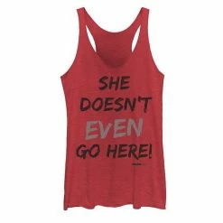 Licensed Character Juniors' Mean Girls Doesn't Even Go Here Pink Tank Red Heather -Licensed Character Shop unnamed file 34973