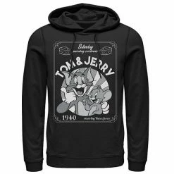 Licensed Character Men's Tom And Jerry Saturday Morning Cartoons 1940 Portrait Hoodie