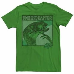 Licensed Character Men's Jurassic Park Philosoraptor Neon Colors Tee Black